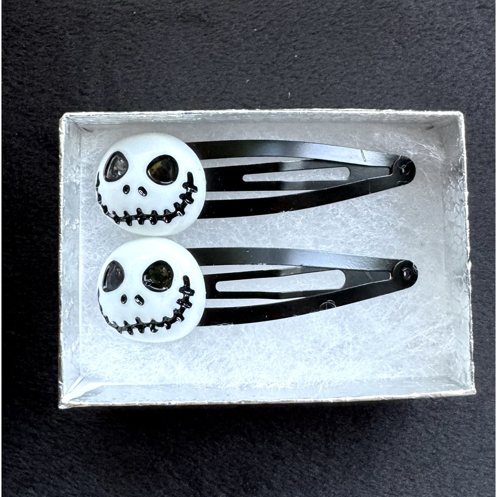 (FREE w/purchase of Jack Skellington bag)   
 N B4 C Jack Hair clips ~2.5” long